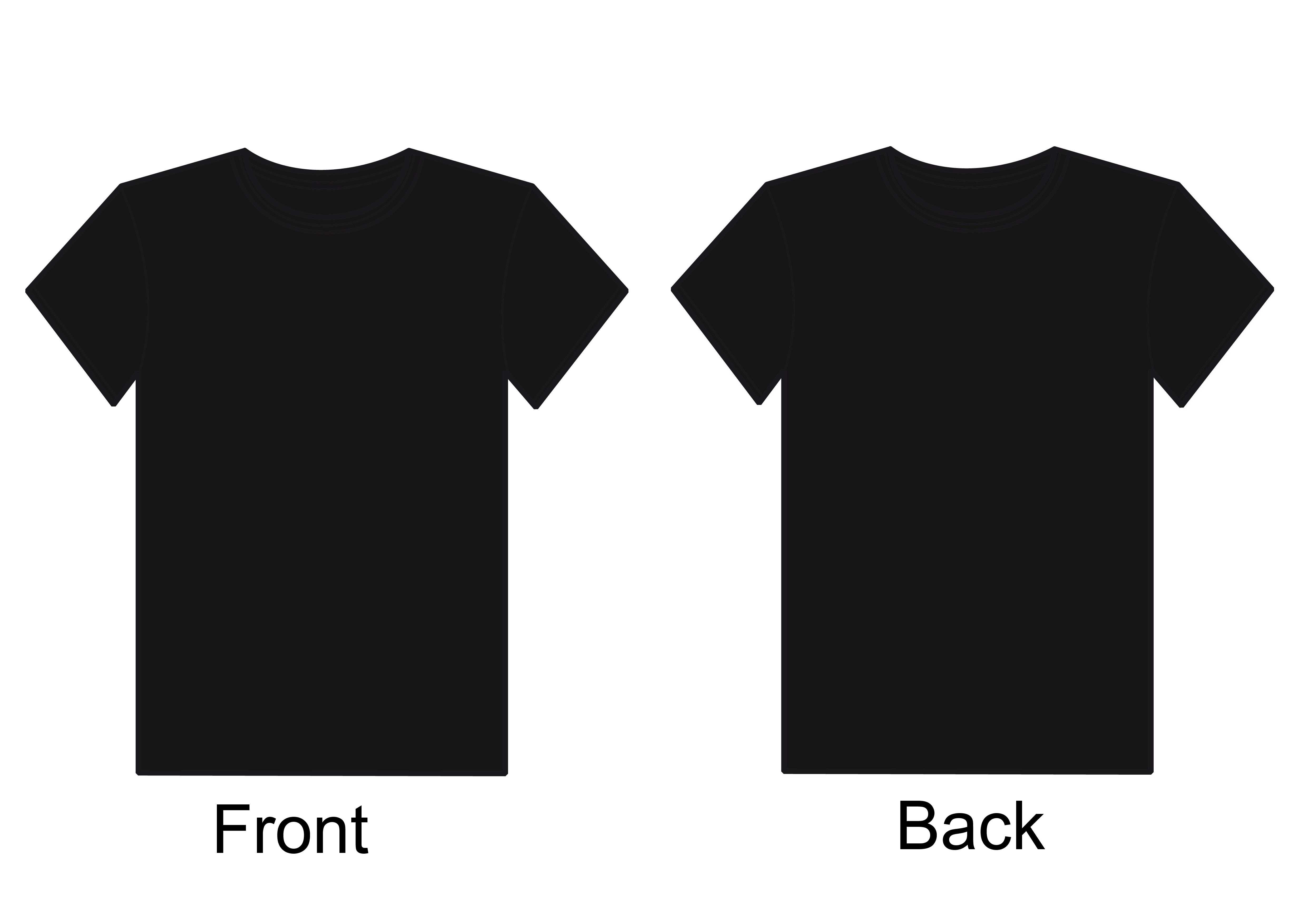 188+ Black T Shirt Template Front And Back Vector PSD Mockups File